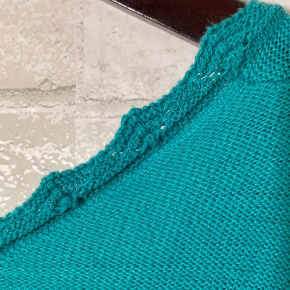 Anthropologie Sparrow Crochet Turquoise Sweater M - Picture 3 of 7